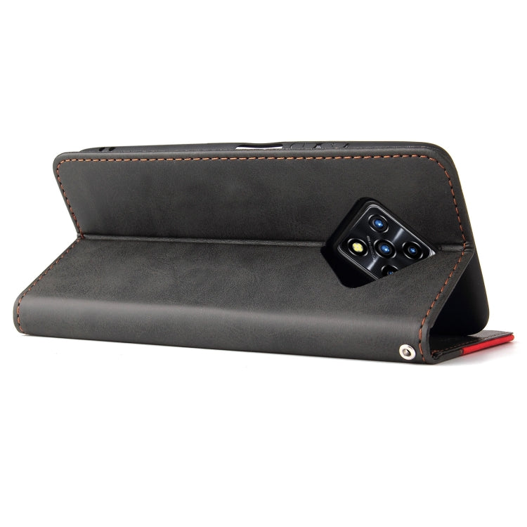 For Infinix Zero 8 Business Stitching-Color Horizontal Flip PU Leather Case with Holder & Card Slots & Photo Frame