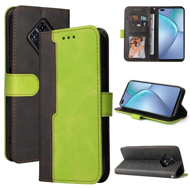 For Infinix Zero 8 Business Stitching-Color Horizontal Flip PU Leather Case with Holder & Card Slots & Photo Frame
