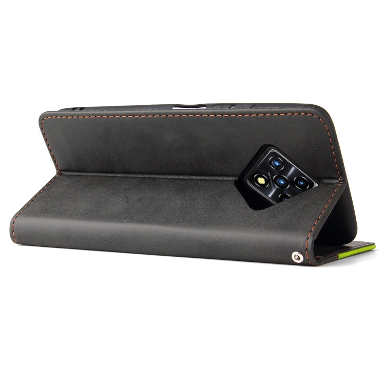 For Infinix Zero 8 Business Stitching-Color Horizontal Flip PU Leather Case with Holder & Card Slots & Photo Frame