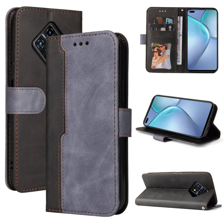 For Infinix Zero 8 Business Stitching-Color Horizontal Flip PU Leather Case with Holder & Card Slots & Photo Frame