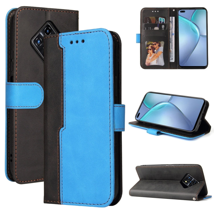 For Infinix Zero 8 Business Stitching-Color Horizontal Flip PU Leather Case with Holder & Card Slots & Photo Frame