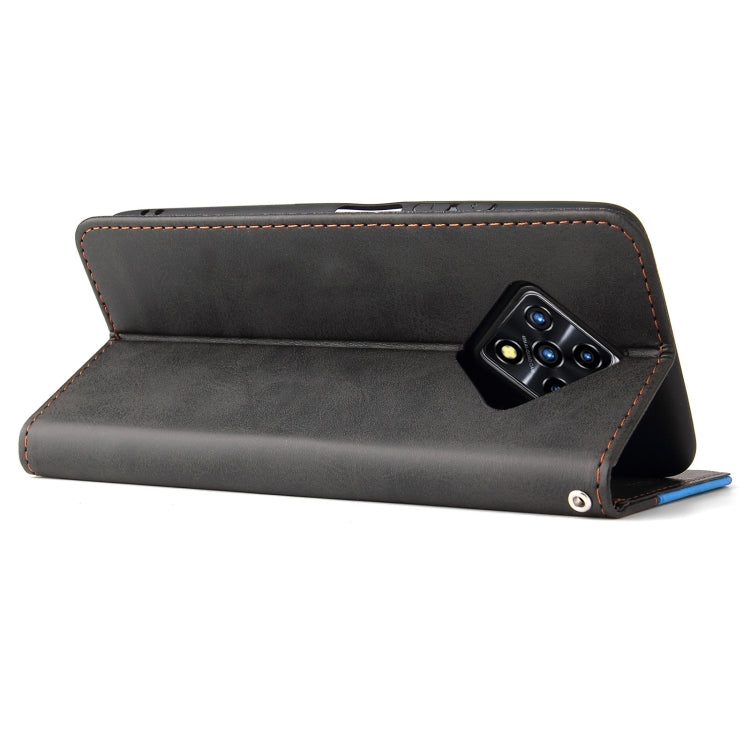 For Infinix Zero 8 Business Stitching-Color Horizontal Flip PU Leather Case with Holder & Card Slots & Photo Frame
