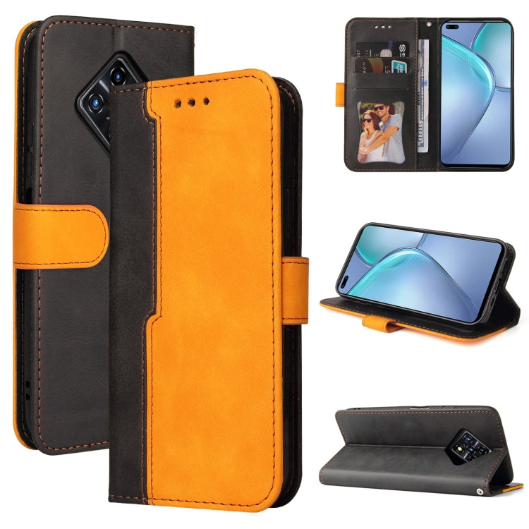For Infinix Zero 8 Business Stitching-Color Horizontal Flip PU Leather Case with Holder & Card Slots & Photo Frame