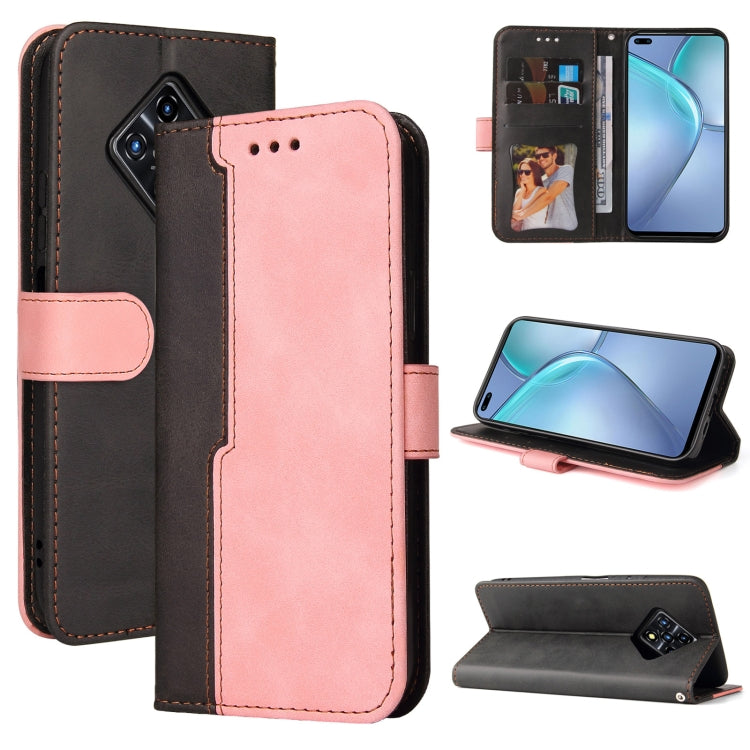 For Infinix Zero 8 Business Stitching-Color Horizontal Flip PU Leather Case with Holder & Card Slots & Photo Frame