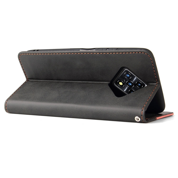 For Infinix Zero 8 Business Stitching-Color Horizontal Flip PU Leather Case with Holder & Card Slots & Photo Frame