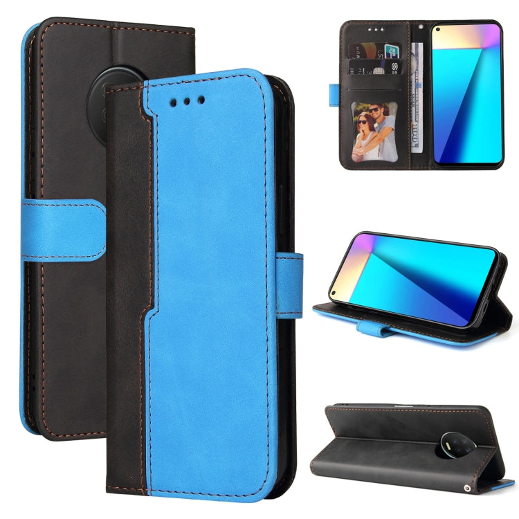 For Infinix Note 7 Business Stitching-Color Horizontal Flip PU Leather Case with Holder & Card Slots & Photo Frame