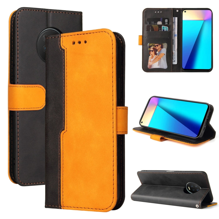 For Infinix Note 7 Business Stitching-Color Horizontal Flip PU Leather Case with Holder & Card Slots & Photo Frame