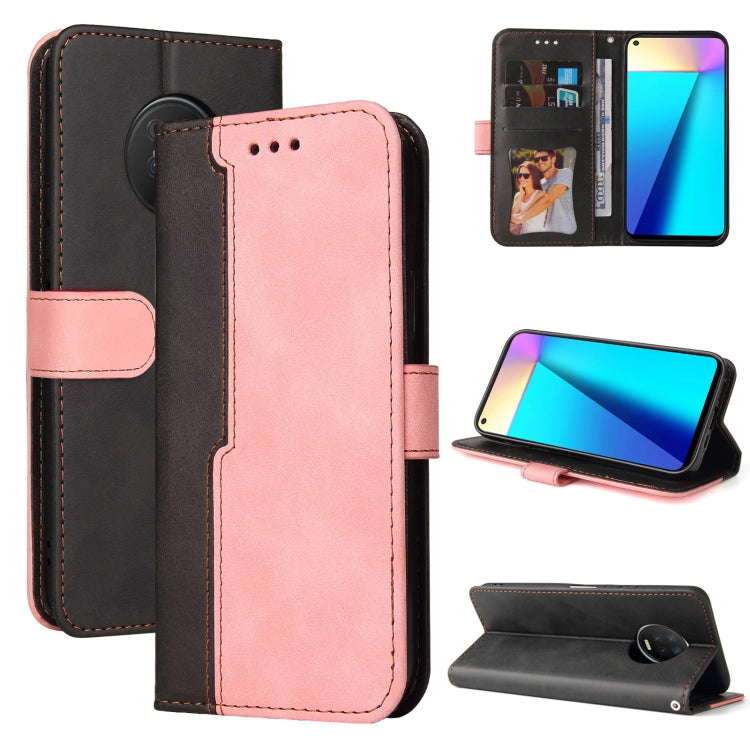 For Infinix Note 7 Business Stitching-Color Horizontal Flip PU Leather Case with Holder & Card Slots & Photo Frame