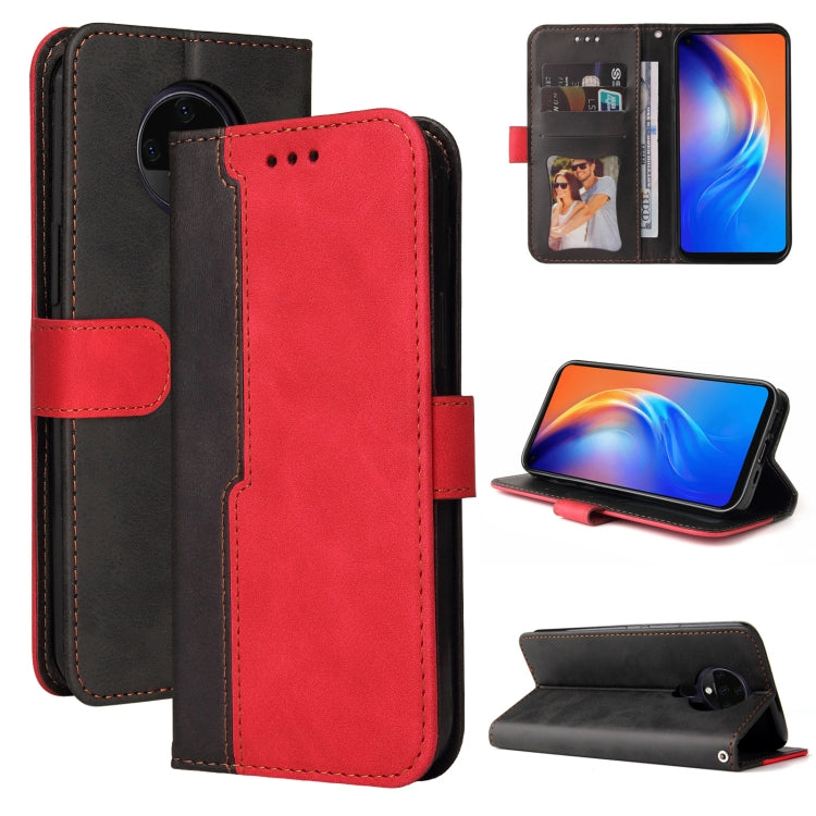 For Tecno Spark 6 Business Stitching-Color Horizontal Flip PU Leather Case with Holder & Card Slots & Photo Frame