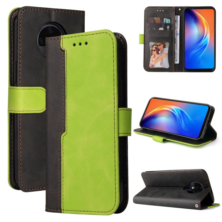 For Tecno Spark 6 Business Stitching-Color Horizontal Flip PU Leather Case with Holder & Card Slots & Photo Frame