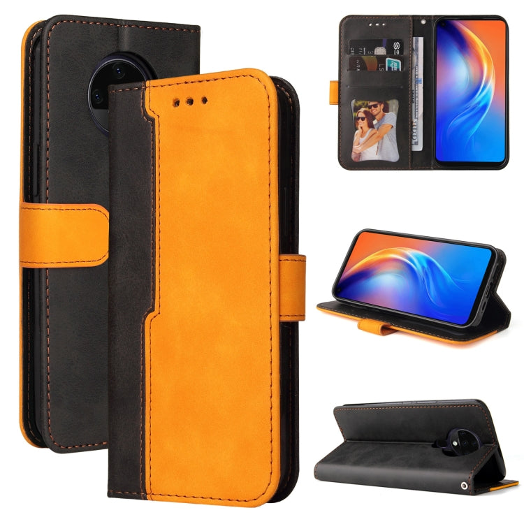 For Tecno Spark 6 Business Stitching-Color Horizontal Flip PU Leather Case with Holder & Card Slots & Photo Frame