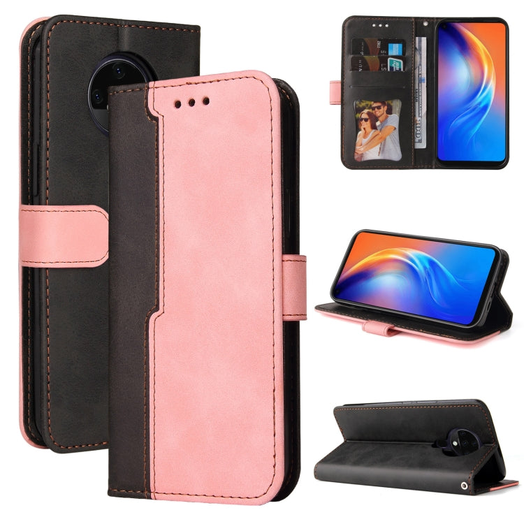For Tecno Spark 6 Business Stitching-Color Horizontal Flip PU Leather Case with Holder & Card Slots & Photo Frame