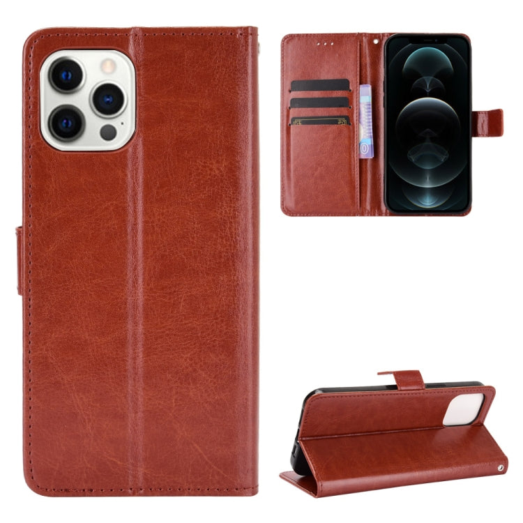 For iPhone 13 mini Crazy Horse Texture Horizontal Flip Leather Case with Holder & Card Slots & Lanyard