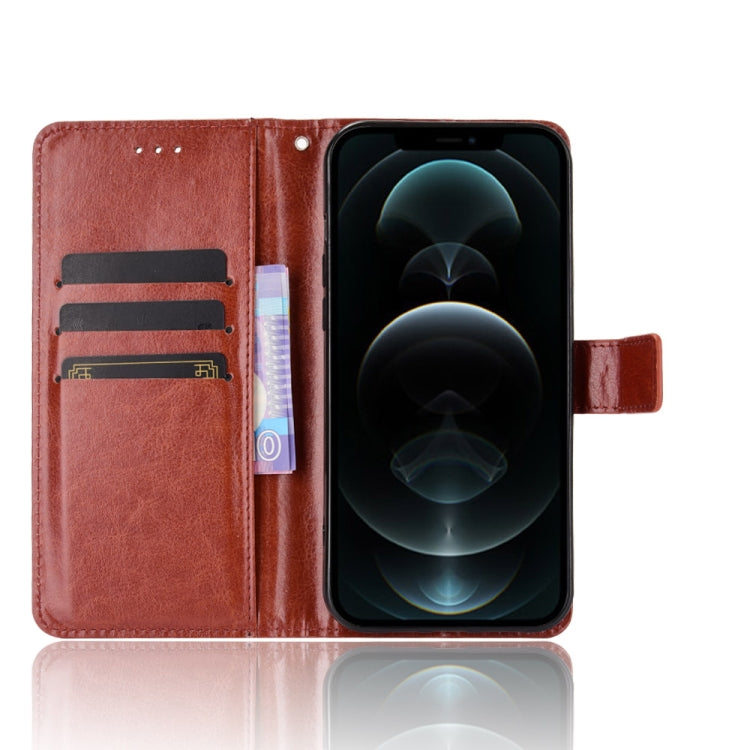 For iPhone 13 mini Crazy Horse Texture Horizontal Flip Leather Case with Holder & Card Slots & Lanyard