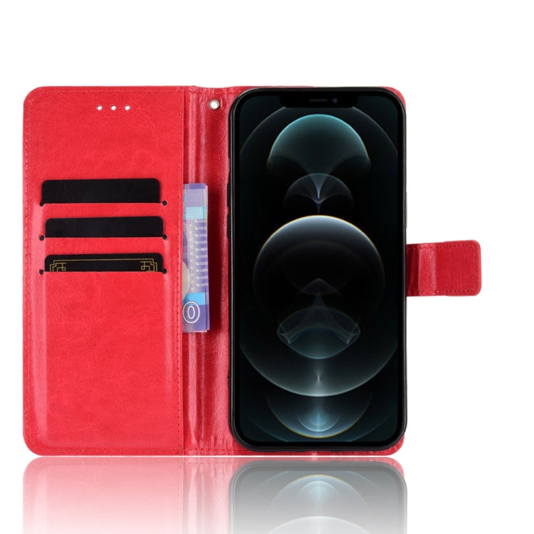 For iPhone 13 mini Crazy Horse Texture Horizontal Flip Leather Case with Holder & Card Slots & Lanyard