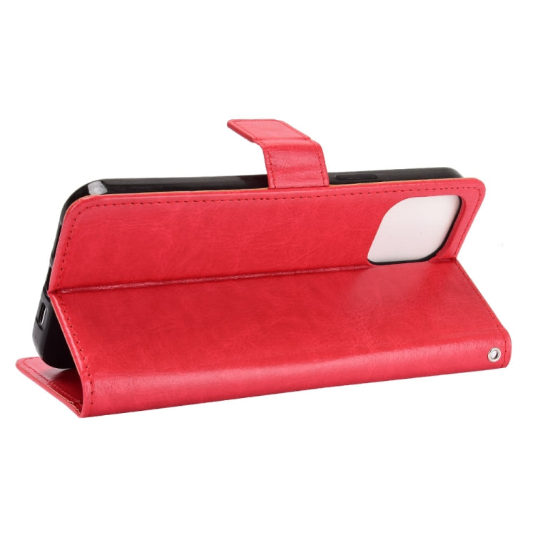 For iPhone 13 mini Crazy Horse Texture Horizontal Flip Leather Case with Holder & Card Slots & Lanyard