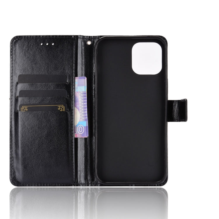 For iPhone 13 Crazy Horse Texture Horizontal Flip Leather Case with Holder & Card Slots & Lanyard