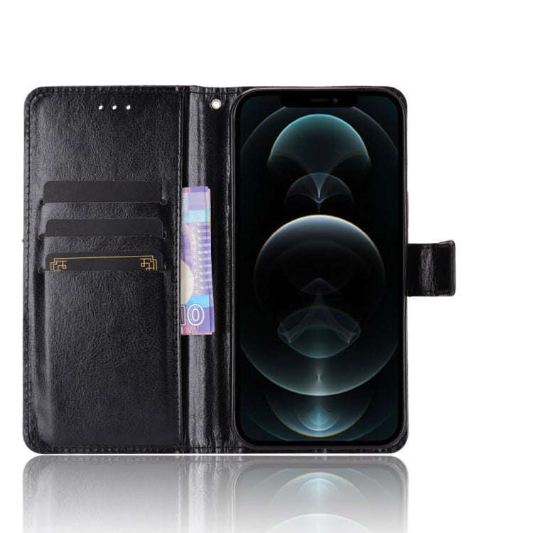 For iPhone 13 Crazy Horse Texture Horizontal Flip Leather Case with Holder & Card Slots & Lanyard