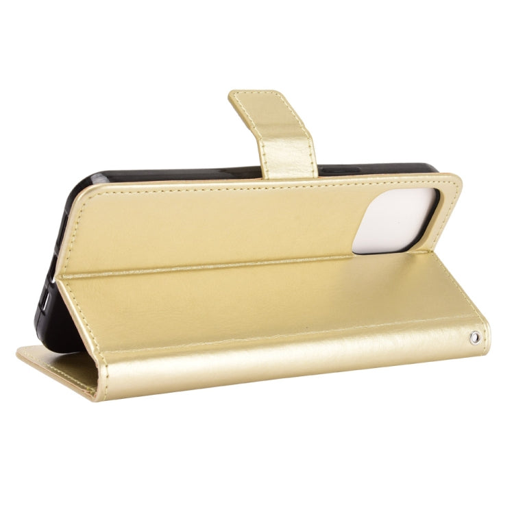 For iPhone 13 Crazy Horse Texture Horizontal Flip Leather Case with Holder & Card Slots & Lanyard