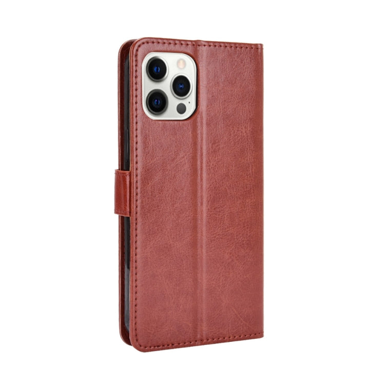 For iPhone 13 Pro Crazy Horse Texture Horizontal Flip Leather Case with Holder & Card Slots & Lanyard
