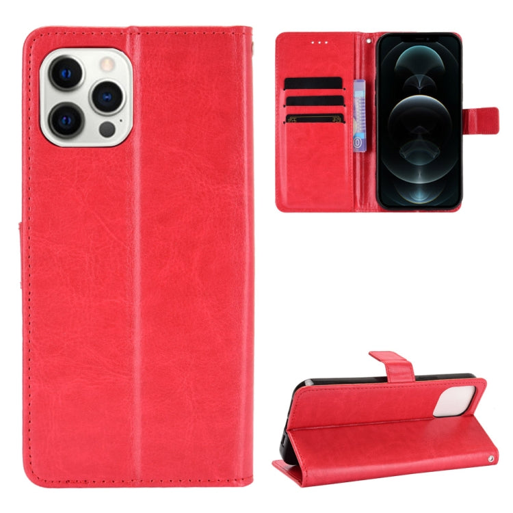 For iPhone 13 Pro Crazy Horse Texture Horizontal Flip Leather Case with Holder & Card Slots & Lanyard