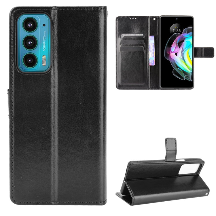 For Motorola Edge 20 Crazy Horse Texture Horizontal Flip Leather Case with Holder & Card Slots & Lanyard