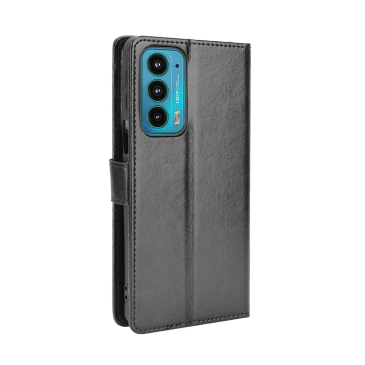 For Motorola Edge 20 Crazy Horse Texture Horizontal Flip Leather Case with Holder & Card Slots & Lanyard