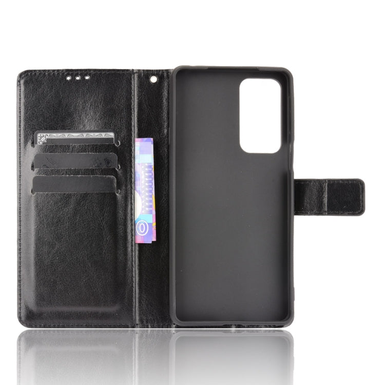 For Motorola Edge 20 Crazy Horse Texture Horizontal Flip Leather Case with Holder & Card Slots & Lanyard