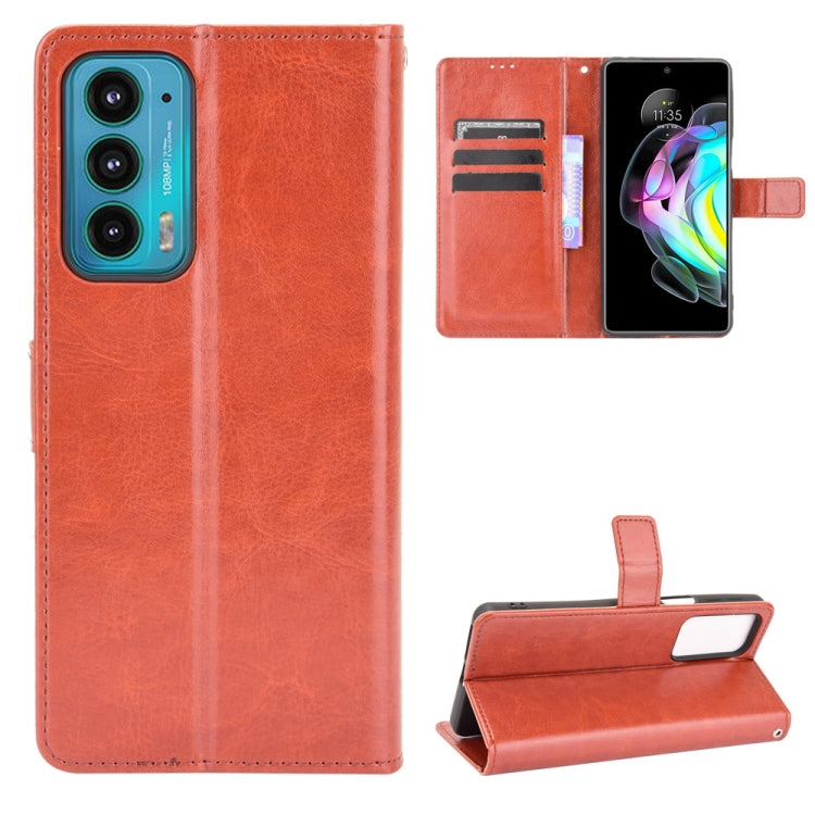 For Motorola Edge 20 Crazy Horse Texture Horizontal Flip Leather Case with Holder & Card Slots & Lanyard
