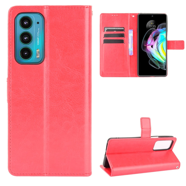 For Motorola Edge 20 Crazy Horse Texture Horizontal Flip Leather Case with Holder & Card Slots & Lanyard
