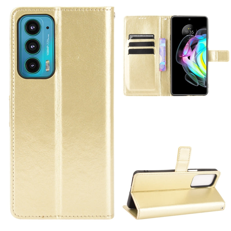 For Motorola Edge 20 Crazy Horse Texture Horizontal Flip Leather Case with Holder & Card Slots & Lanyard