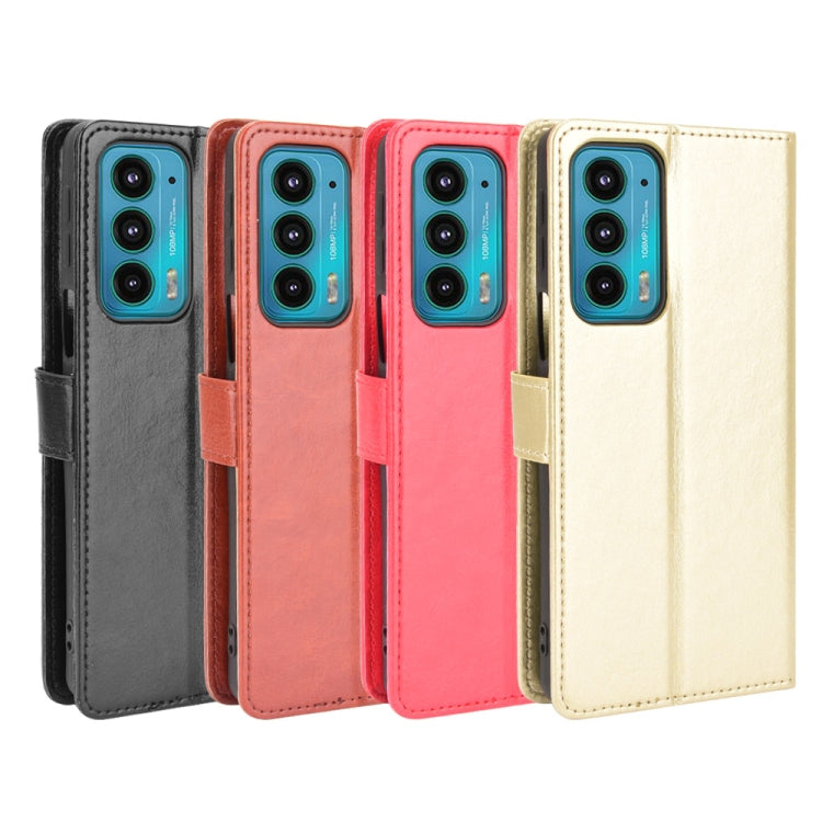 For Motorola Edge 20 Crazy Horse Texture Horizontal Flip Leather Case with Holder & Card Slots & Lanyard