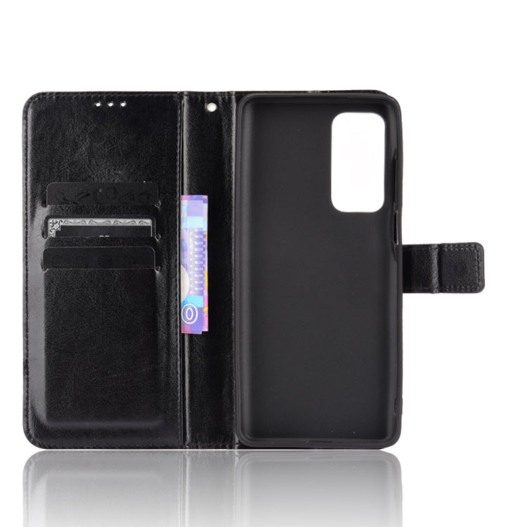 For Motorola Edge 2021 Crazy Horse Texture Horizontal Flip Leather Case with Holder & Card Slots & Lanyard