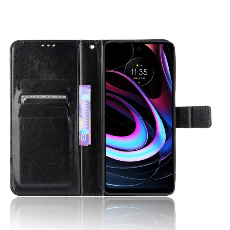For Motorola Edge 2021 Crazy Horse Texture Horizontal Flip Leather Case with Holder & Card Slots & Lanyard