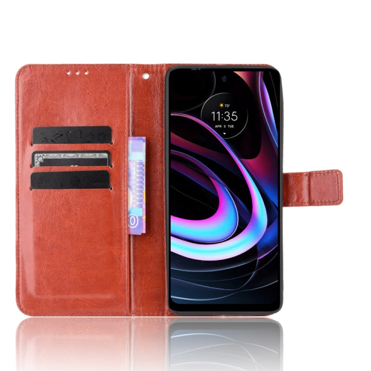 For Motorola Edge 2021 Crazy Horse Texture Horizontal Flip Leather Case with Holder & Card Slots & Lanyard