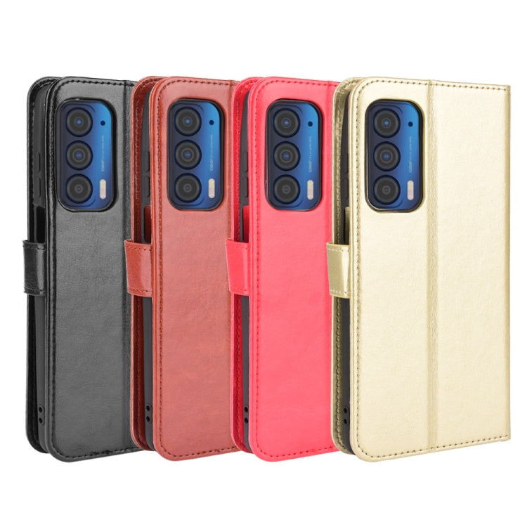 For Motorola Edge 2021 Crazy Horse Texture Horizontal Flip Leather Case with Holder & Card Slots & Lanyard