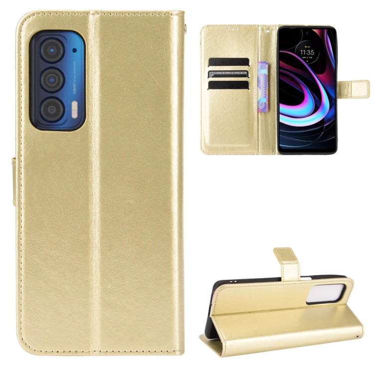 For Motorola Edge 2021 Crazy Horse Texture Horizontal Flip Leather Case with Holder & Card Slots & Lanyard