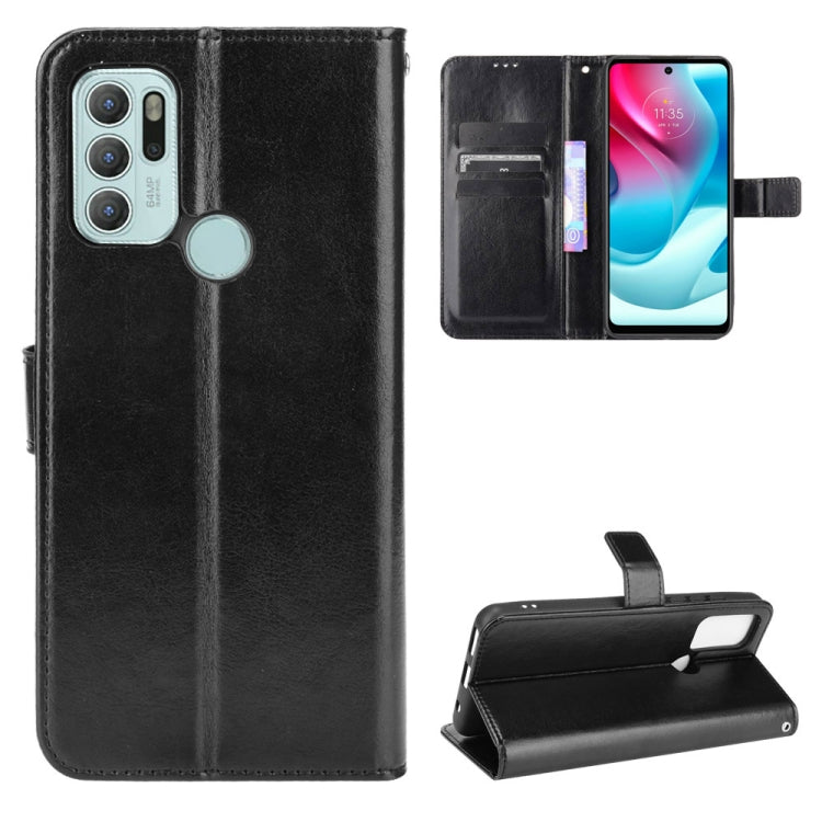 For Motorola Moto G60S Crazy Horse Texture Horizontal Flip Leather Case with Holder & Card Slots & Lanyard