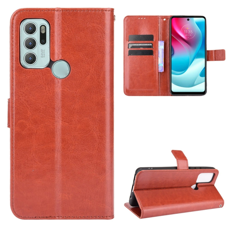 For Motorola Moto G60S Crazy Horse Texture Horizontal Flip Leather Case with Holder & Card Slots & Lanyard