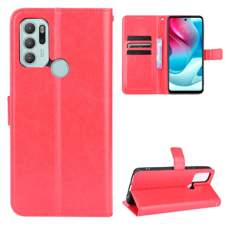 For Motorola Moto G60S Crazy Horse Texture Horizontal Flip Leather Case with Holder & Card Slots & Lanyard
