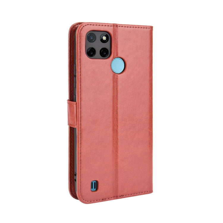 For OPPO Realme C21Y Crazy Horse Texture Horizontal Flip Leather Case with Holder & Card Slots & Lanyard