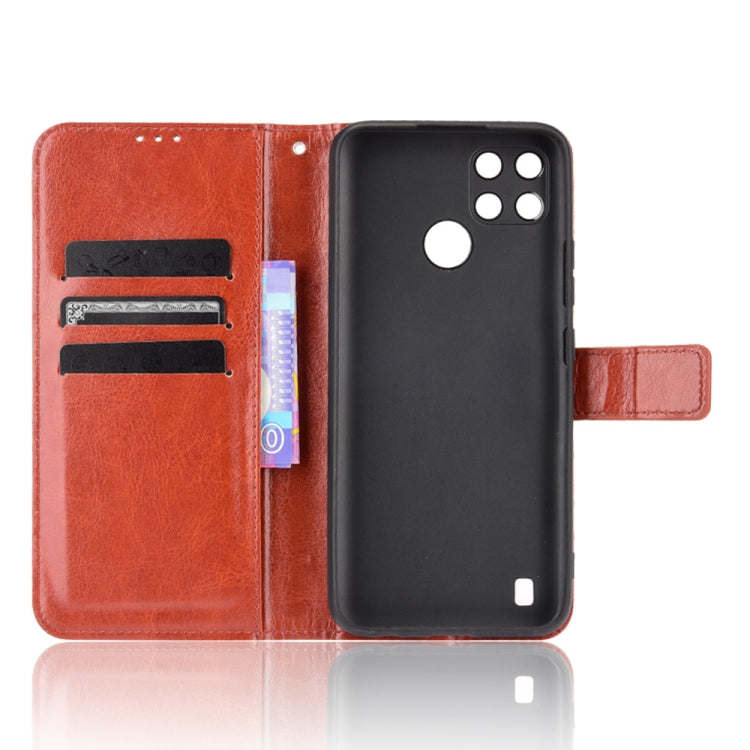 For OPPO Realme C21Y Crazy Horse Texture Horizontal Flip Leather Case with Holder & Card Slots & Lanyard