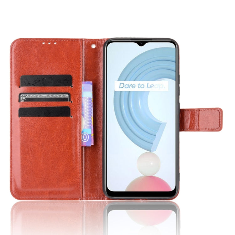 For OPPO Realme C21Y Crazy Horse Texture Horizontal Flip Leather Case with Holder & Card Slots & Lanyard