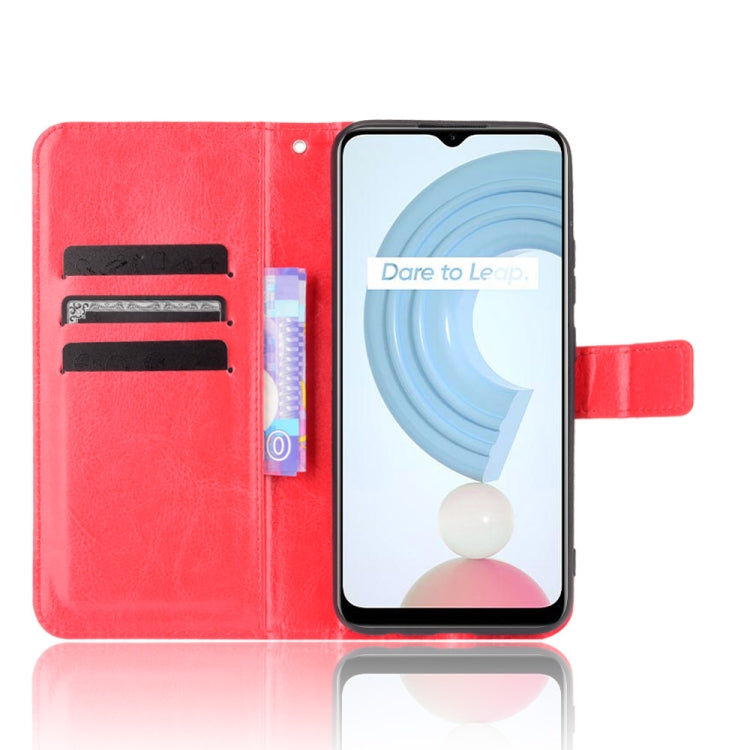 For OPPO Realme C21Y Crazy Horse Texture Horizontal Flip Leather Case with Holder & Card Slots & Lanyard