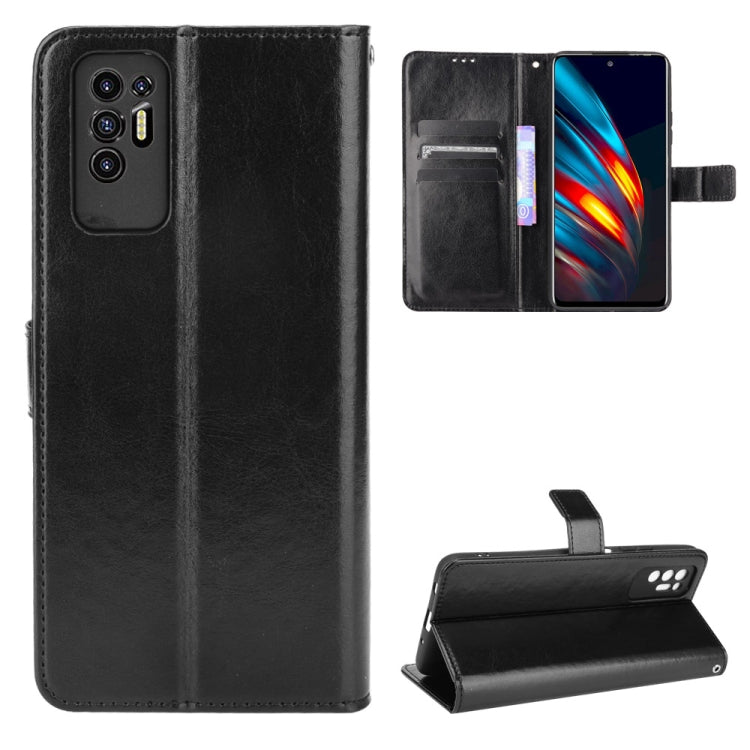 For Tecno Pova 2 Crazy Horse Texture Horizontal Flip Leather Case with Holder & Card Slots & Lanyard