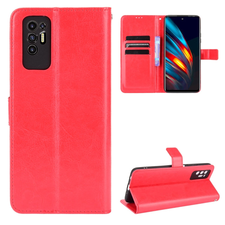 For Tecno Pova 2 Crazy Horse Texture Horizontal Flip Leather Case with Holder & Card Slots & Lanyard