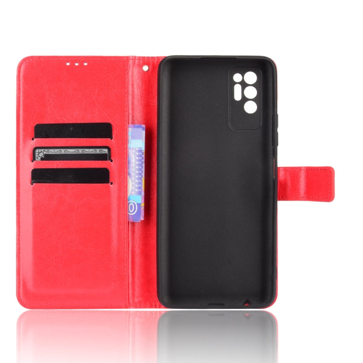 For Tecno Pova 2 Crazy Horse Texture Horizontal Flip Leather Case with Holder & Card Slots & Lanyard