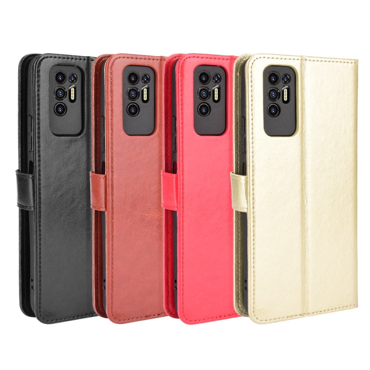 For Tecno Pova 2 Crazy Horse Texture Horizontal Flip Leather Case with Holder & Card Slots & Lanyard