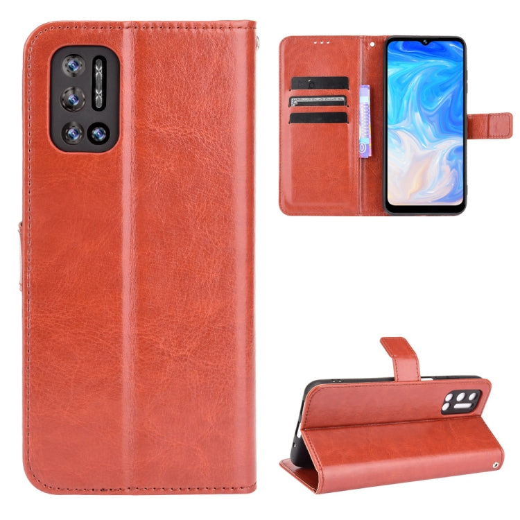 For Doogee N40 Pro Crazy Horse Texture Horizontal Flip Leather Case with Holder & Card Slots & Lanyard