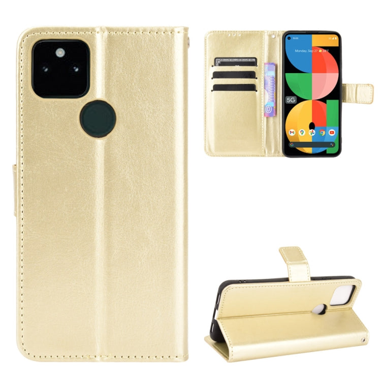 For Google Pixel 5a 5G Crazy Horse Texture Horizontal Flip Leather Case with Holder & Card Slots & Lanyard